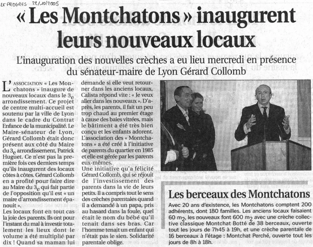 Inauguration Montchat Perché Botté crèeche rue Ferdinand Buisson