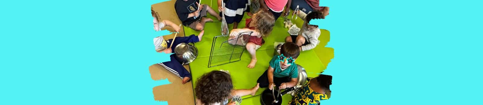 Fête de la musique avec les enfants de la crèche de Montchat Bada